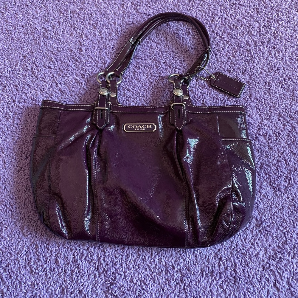 Patent leather Coach purse